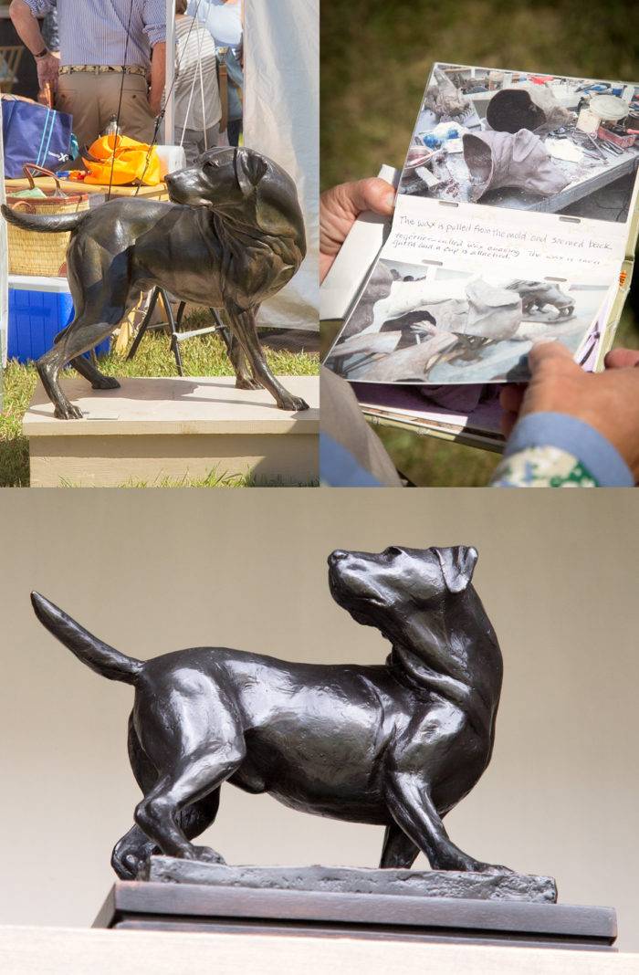 Beautiful bronze statuary of pointers (dogs) at the Ketchum Arts Festival.