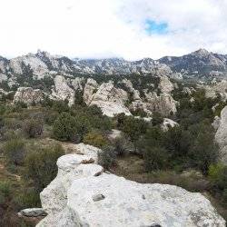 A look at a valley in the City of Rocks.