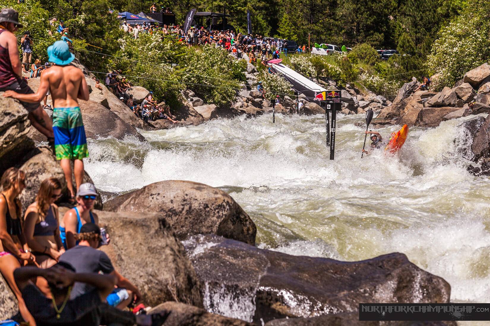 Kayaker in whitewater on North Fork of the Payette.