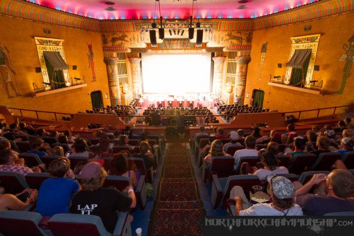 People sitting in a movie theater.