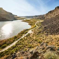 A river in a canyon.