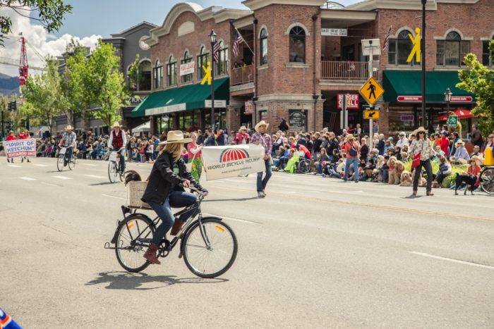 Bikers take to the streets of Ketchum to celebrate cycling and Rebecca's Private Idaho.