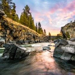 sunrise over a river