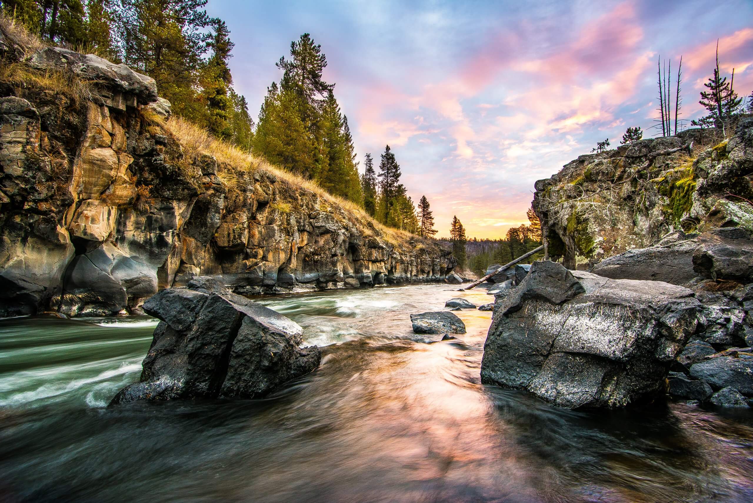 sunrise over a river