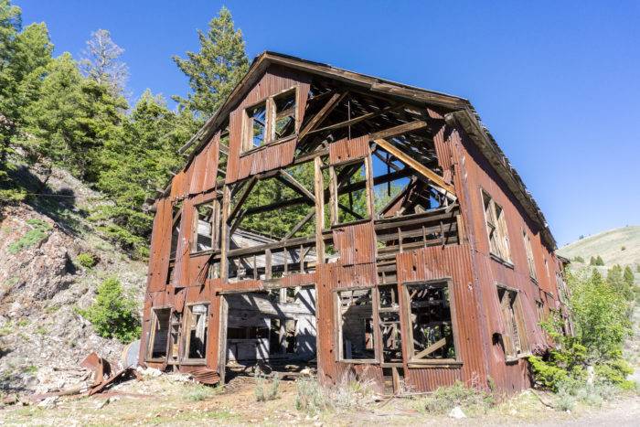 Old, rusted mining building.