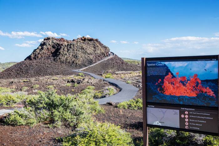 A trailhead sign at Craters of the Moon