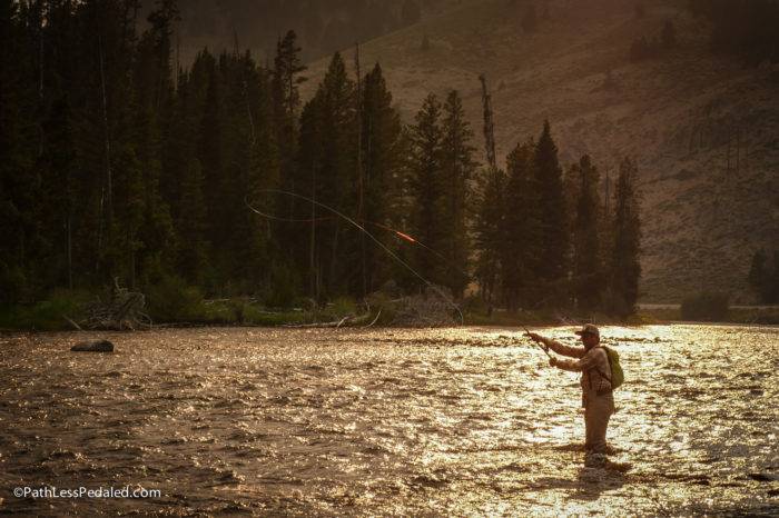 flyfisherman at sunset