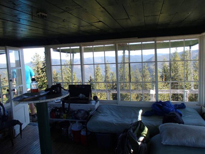 interior of fire lookout