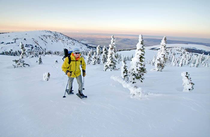 Snowshoeing near Pomerelle Mountain Resort. Photo Credit: Ski Idaho