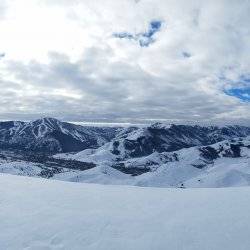 panoramic shot of snowy mountains