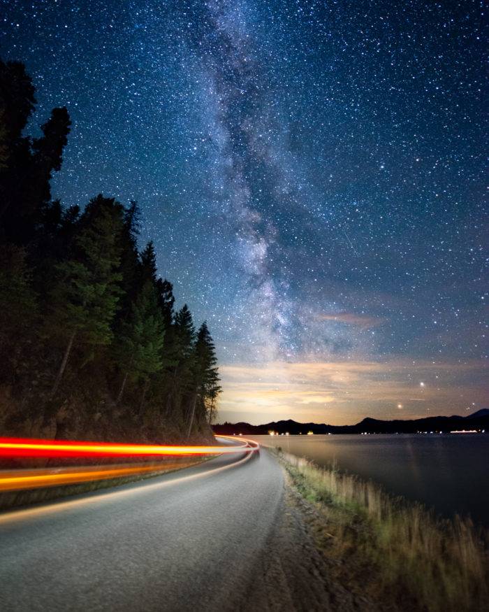 dramatic shot of milky way