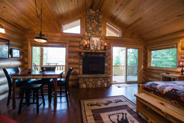 interior of a rustic guestroom at Western Pleasure Guest Ranch