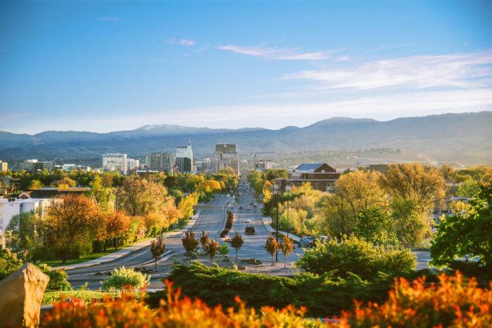 boise skyline with foothills in background