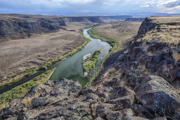 large canyon with river