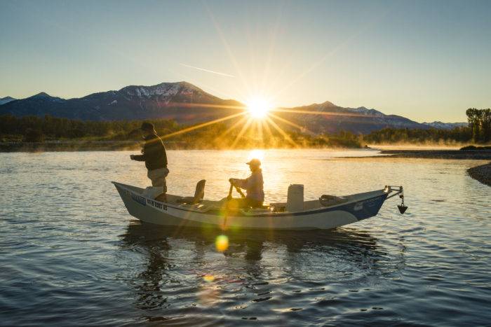 people fishing in a drift boat