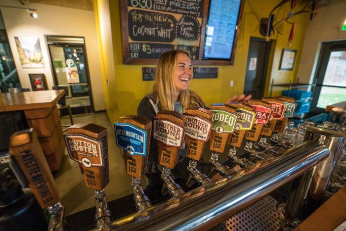 Tap handles at Payette Brewing