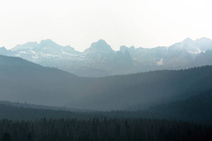 The jagged peaks of the Sawtooth Range. 