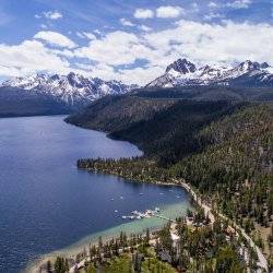 aerial view of redfish lake