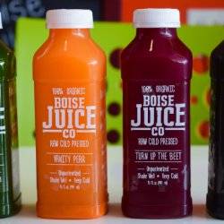 fruit juice in bottles.