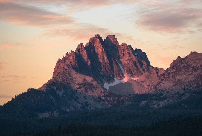 rugged mountains at sunrise