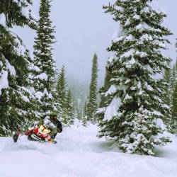 man on snowmobile