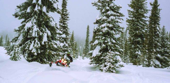 man on snowmobile