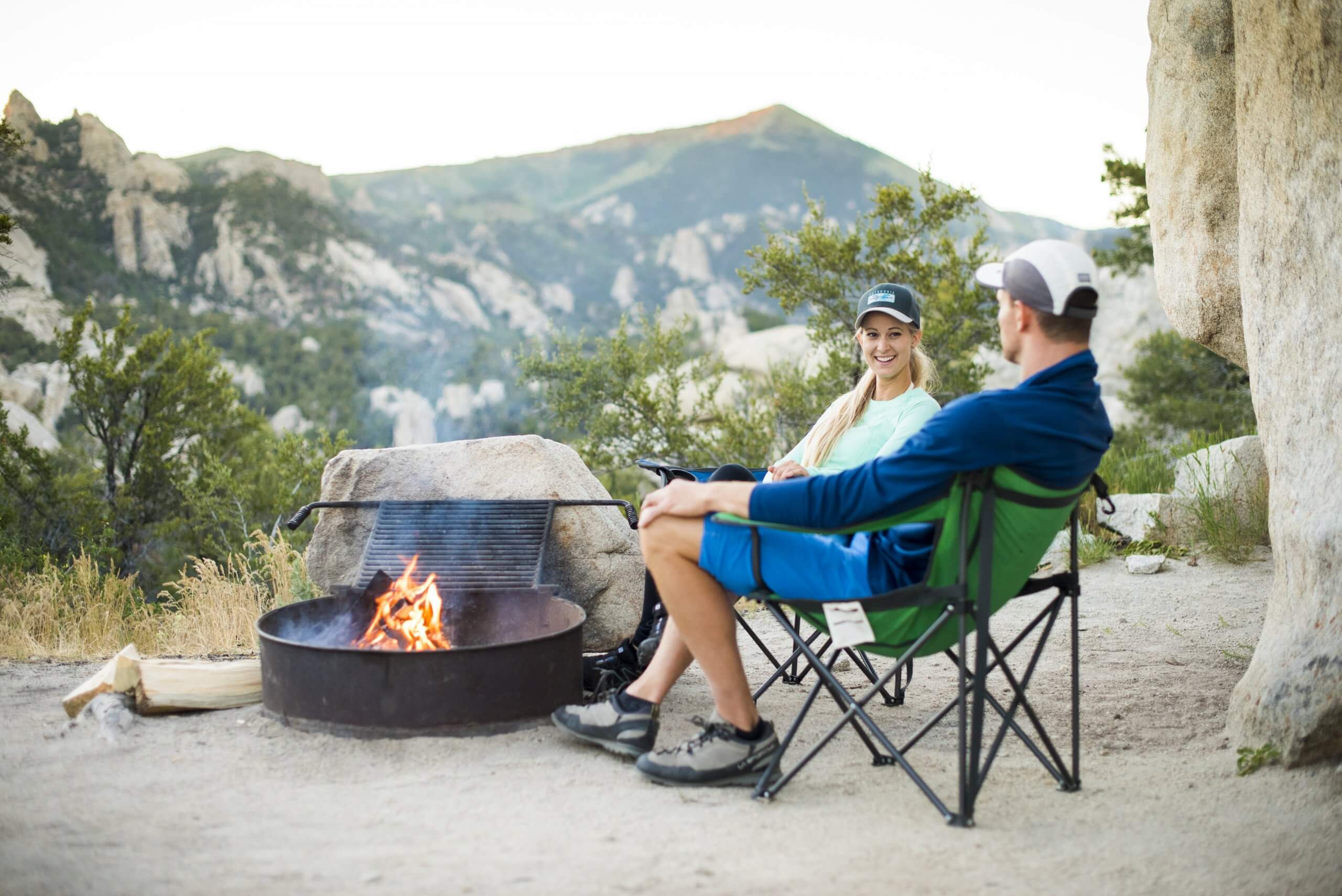 Camping in City of the Rocks State Park.