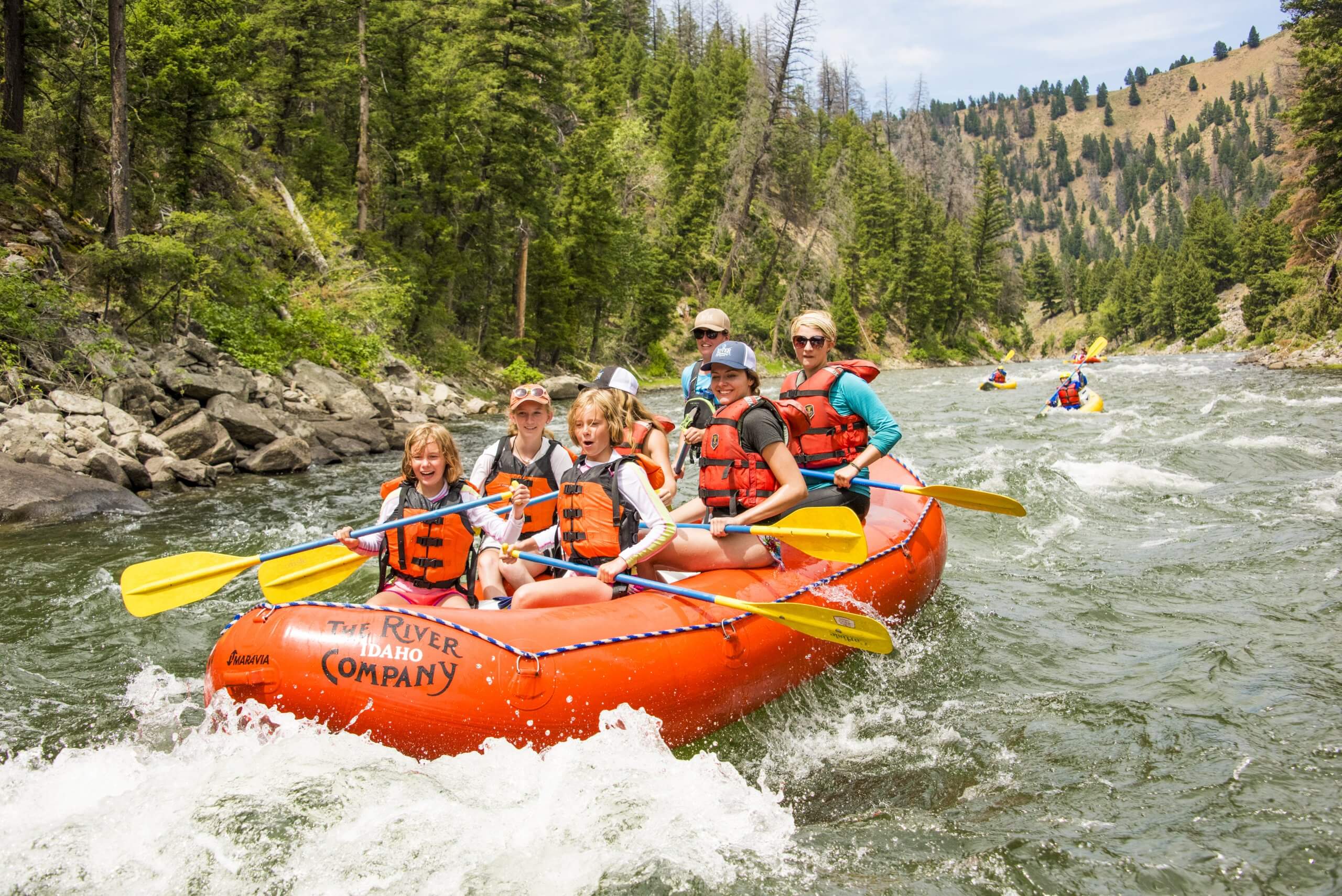 people rafting