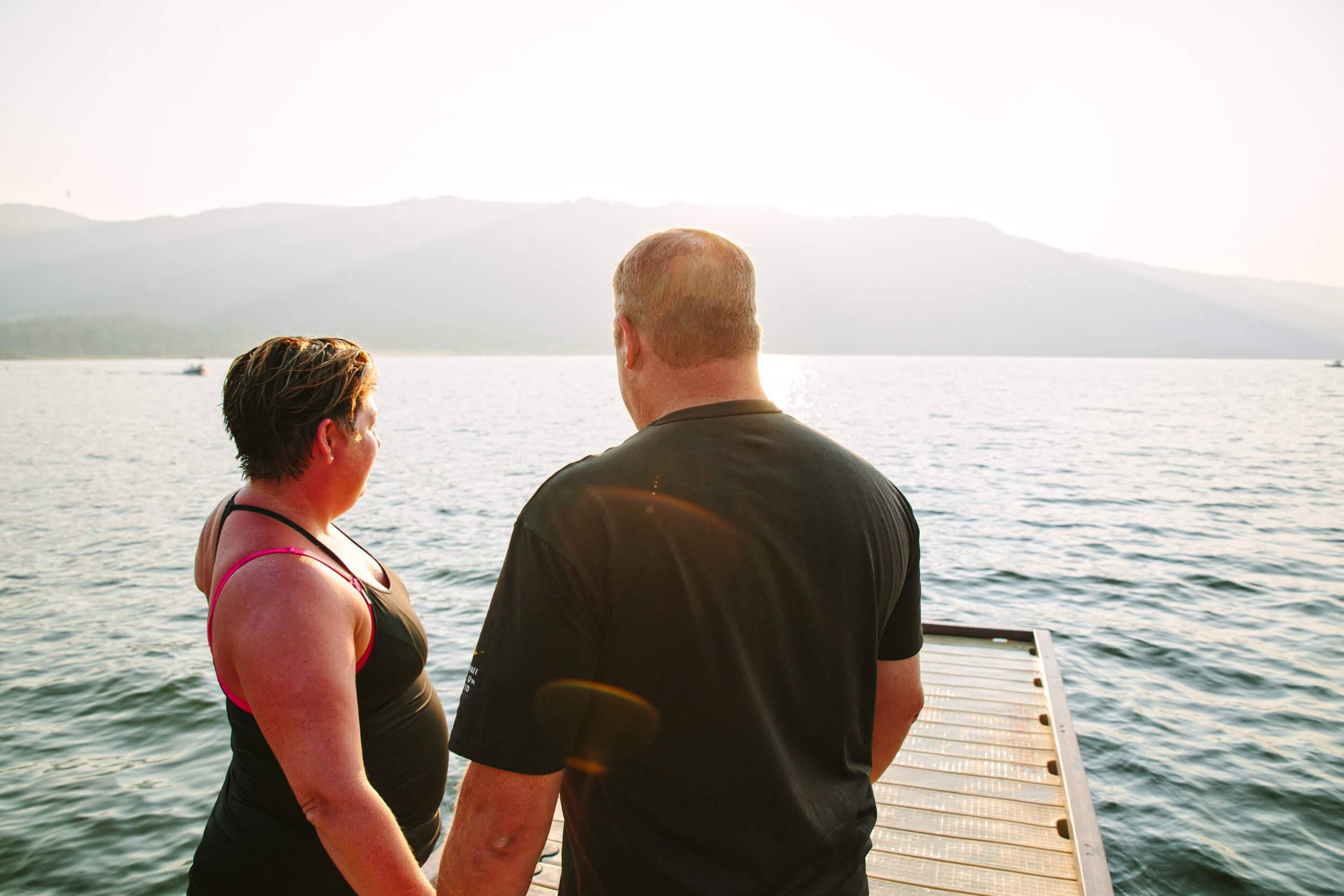 Admiring the sunset at Lake Cascade.