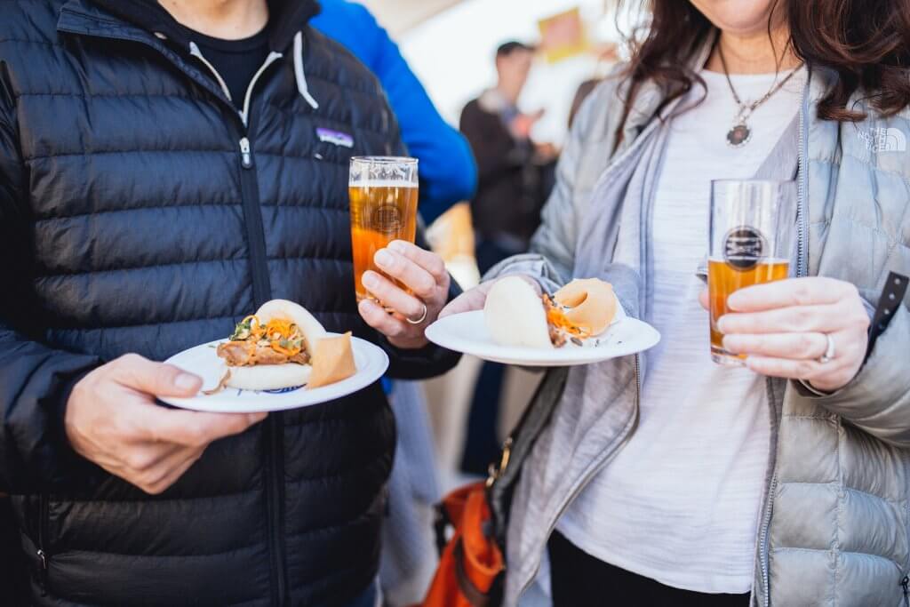 people with food and beer