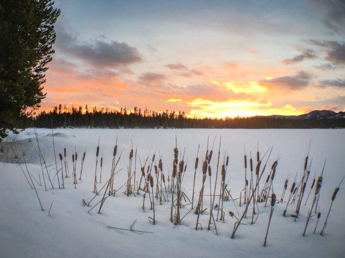 snowy sunset