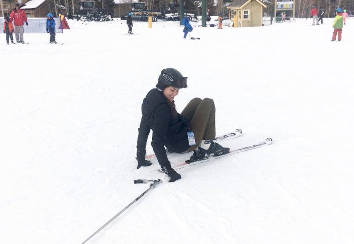 skier on the ground