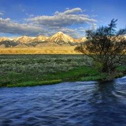 mountains at sunset