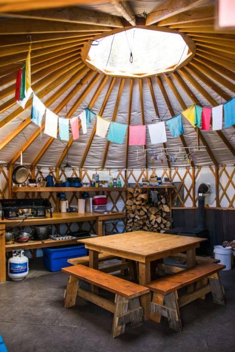 inside of a yurt