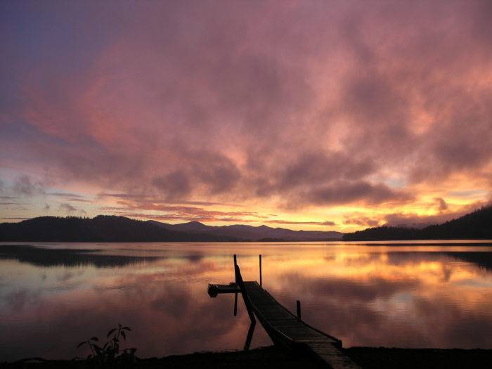 lake at sunset