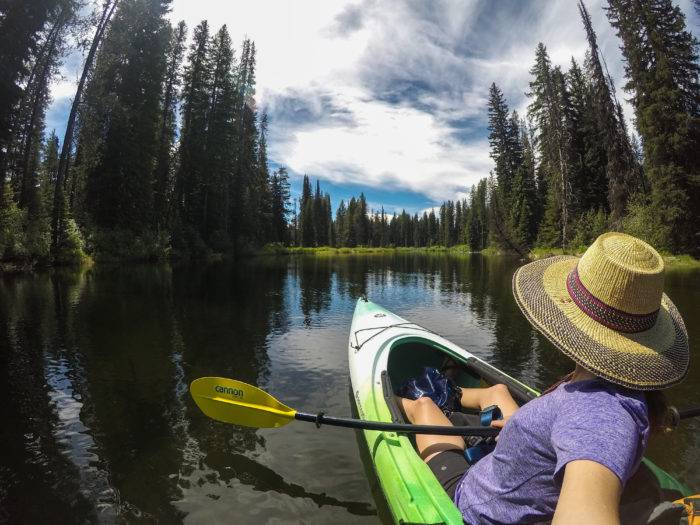 woman in kayak