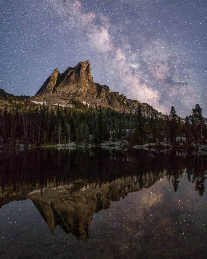 starry sky above mountains