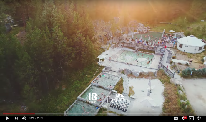 Aerial view of Gold Fork Hot Springs.