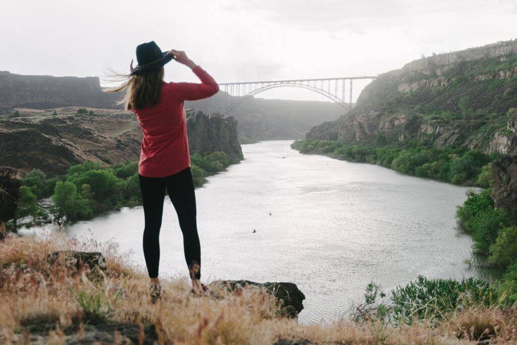 woman looking at river