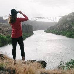 woman looking at river