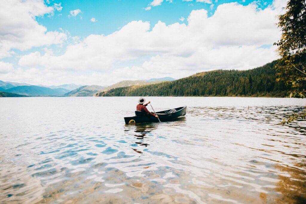 person in a canoe