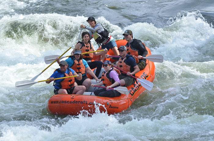 people whitewater rafting