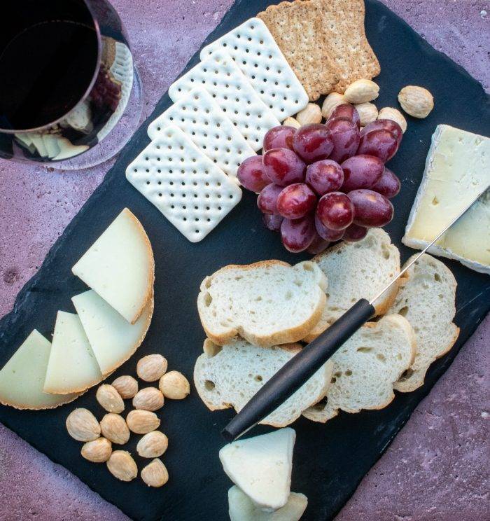 wine and cheese spread