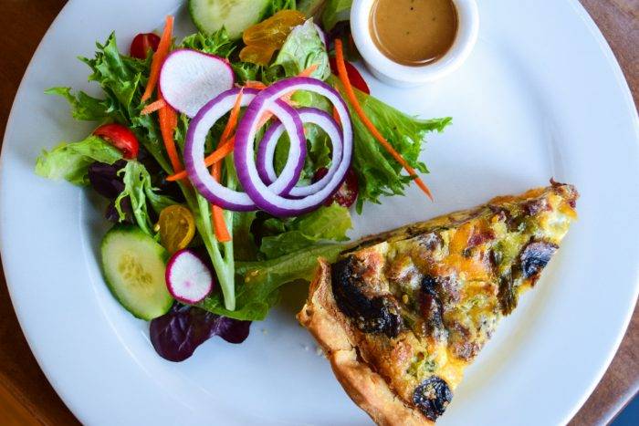 quiche and salad