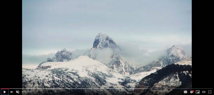 Teton Mountains covered in snow.