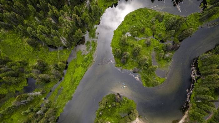 Kayaking picture from above.