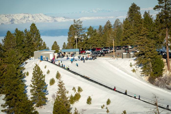 aerial view of tubing hill