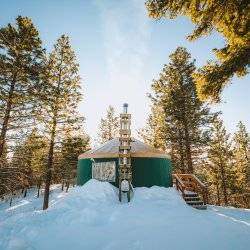 snowy yurt