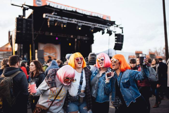 people near a concert stage