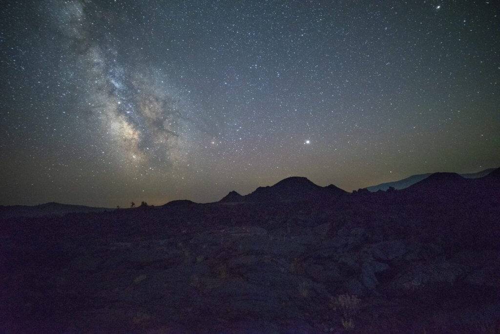 starry night sky in Craters of the Moon